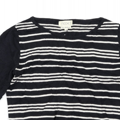 Next Womens Black Striped  Pullover Jumper Size 10