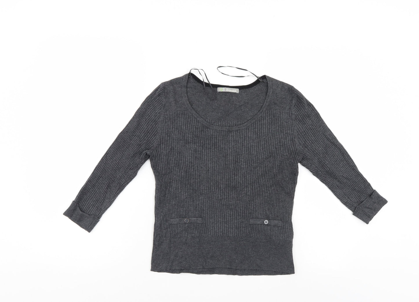 M&S Womens Grey   Pullover Jumper Size 10