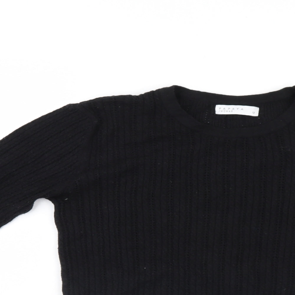 Papaya Womens Black   Pullover Jumper Size 12
