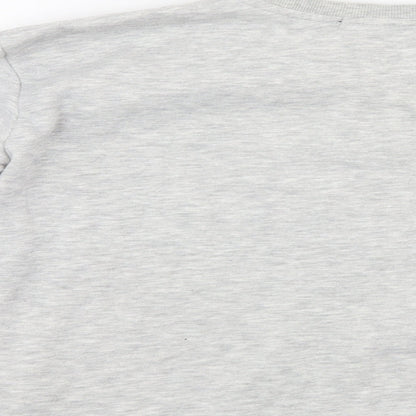 Brand and care label for Atmosphere women’s grey pullover sweatshirt, size UK 10