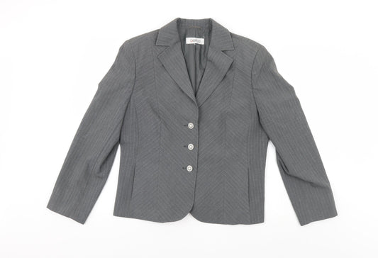 Gelco Womens Grey Striped  Jacket Suit Jacket Size 14