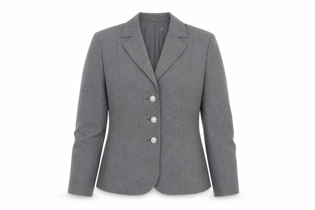 Gelco Womens Grey Striped  Jacket Suit Jacket Size 14