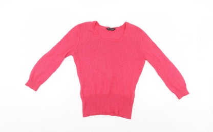 Additional front view of Miss Selfridge women’s pink jumper, size UK 12