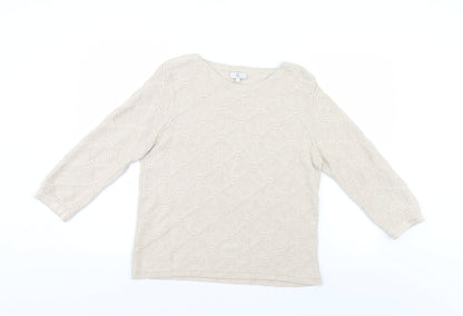 Country Casuals Womens Ivory Argyle/Diamond Pullover Jumper Size L