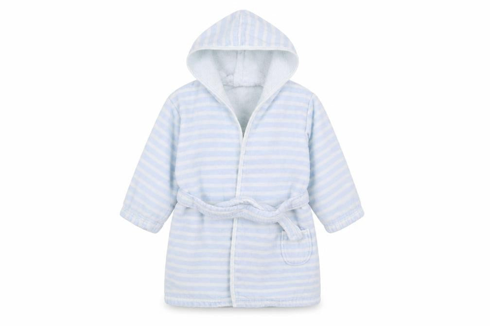 Mothercare Baby Blue Striped  Babydoll Robe Size 9-12 Months