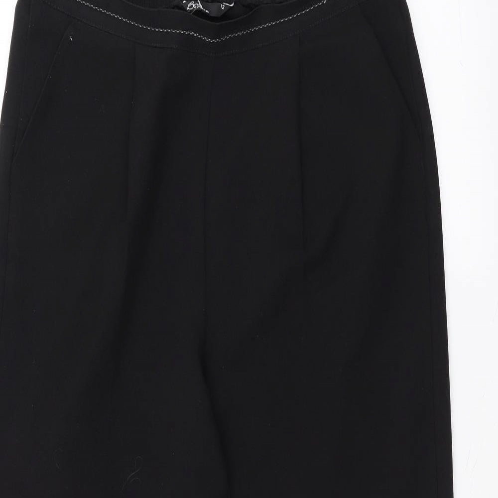 BM Womens Black   Trousers  Size 12 L22 in