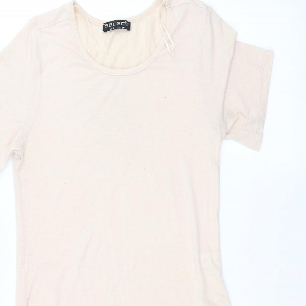 Select Womens Pink   Basic T-Shirt Size 8