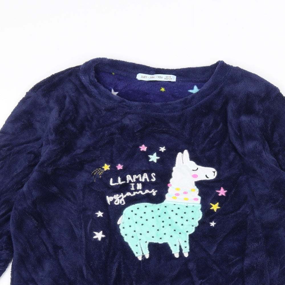Preworn Womens Blue   Pullover Jumper Size 12  - llama