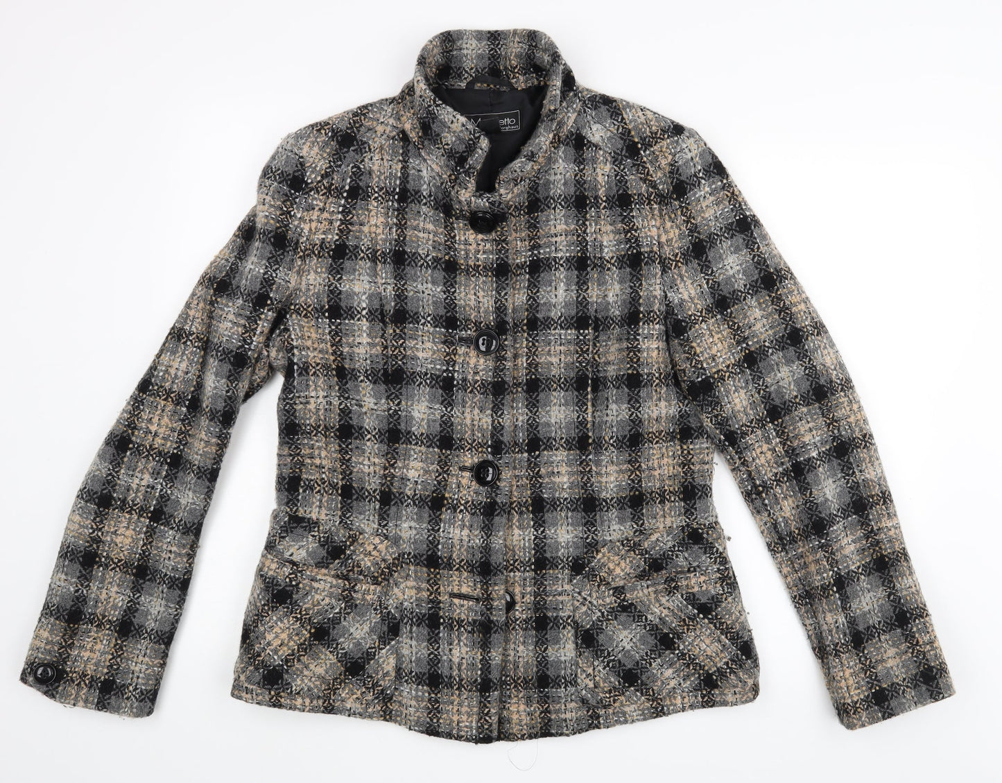 Manuetto Womens Black Check  Jacket  Size 12