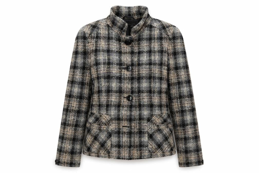 Manuetto Womens Black Check  Jacket  Size 12