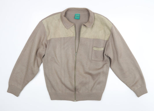Canada Mens Beige   Full Zip Jumper