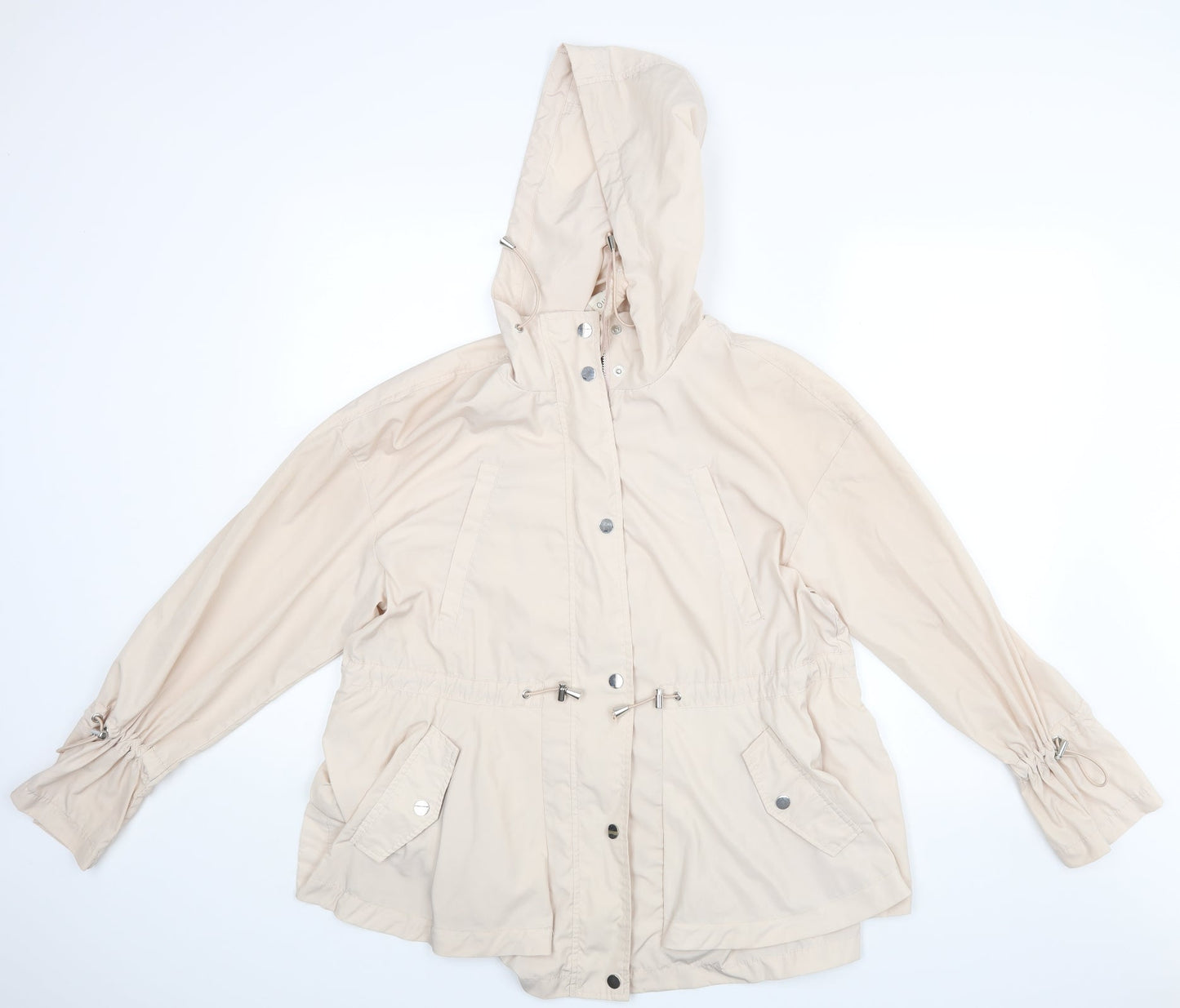 Paspasya Womens Beige  Rayon Jacket Coat Size 12