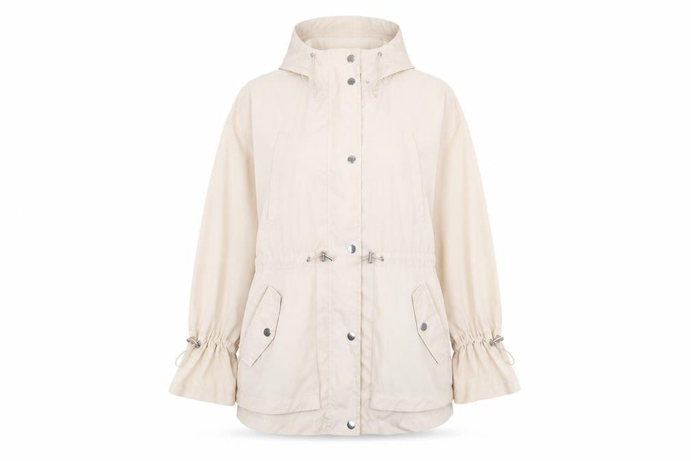 Paspasya Womens Beige  Rayon Jacket Coat Size 12