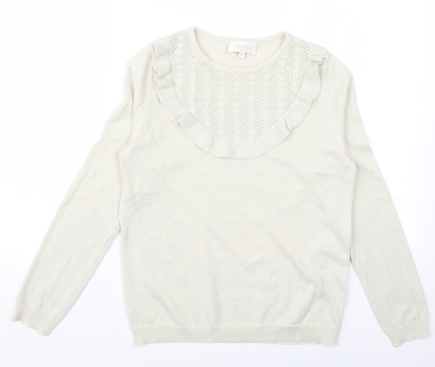 grace and mila Womens White   Pullover Jumper Size S