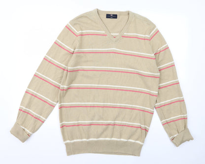 Preloved m&s Mens Beige   Pullover Jumper Size S - Front