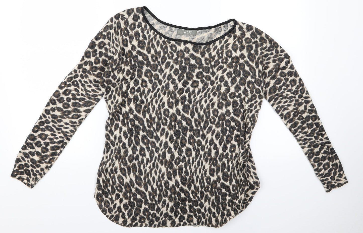Preworn Womens Black Animal Print  Pullover Jumper Size S
