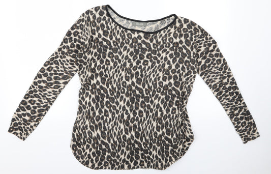 Preworn Womens Black Animal Print  Pullover Jumper Size S