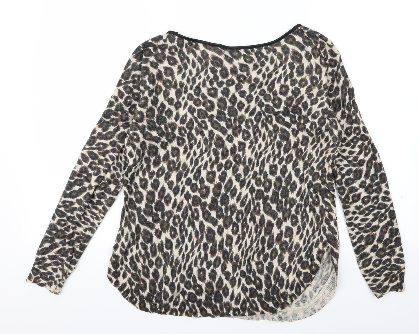 Preworn Womens Black Animal Print  Pullover Jumper Size S