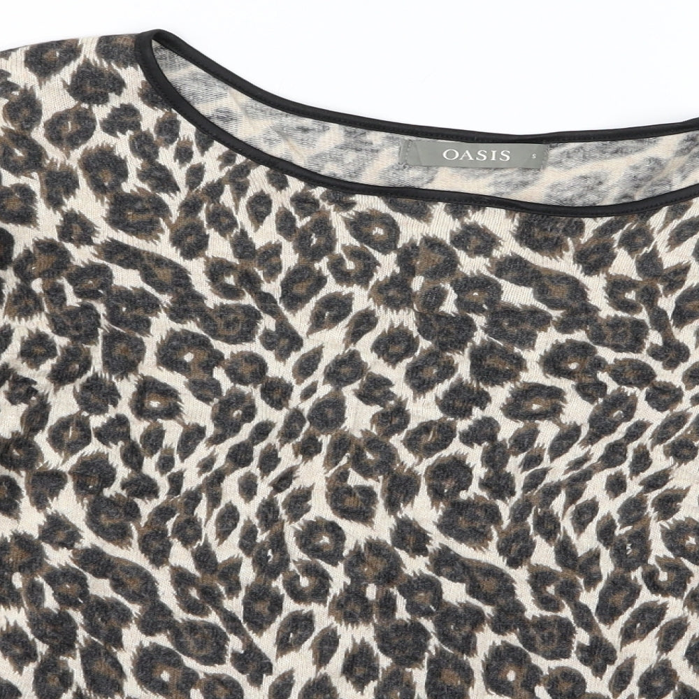 Preworn Womens Black Animal Print  Pullover Jumper Size S