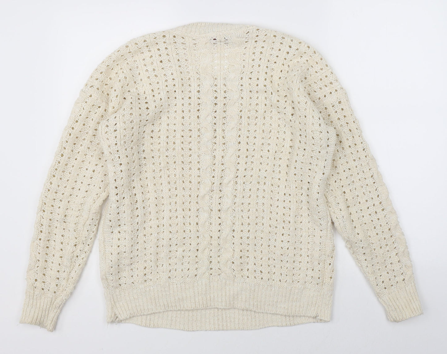 Missi Womens Beige  Knit Pullover Jumper Size M