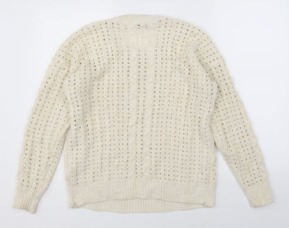 Preloved Missi Womens Beige  Knit Pullover Jumper Size M - Back