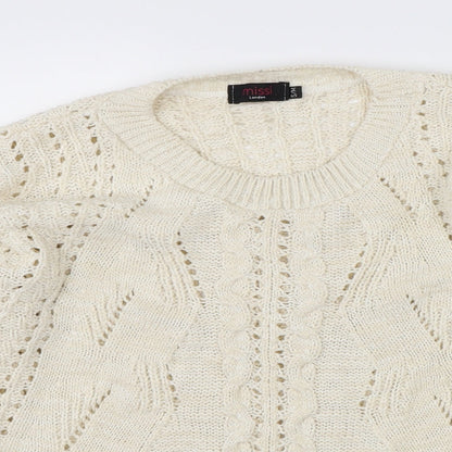 Preloved Missi Womens Beige  Knit Pullover Jumper Size M - Detail