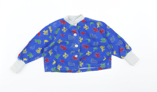 JBJ Baby Blue Polka Dot  Basic Button-Up Size 12 Months  - Animals