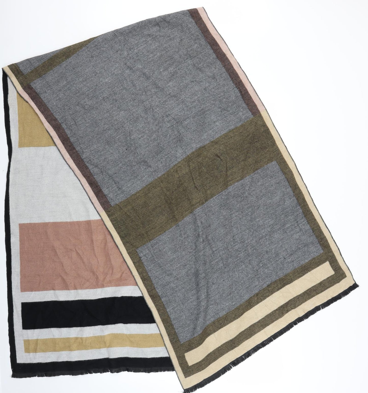 Preworn Womens Black Geometric   Scarf