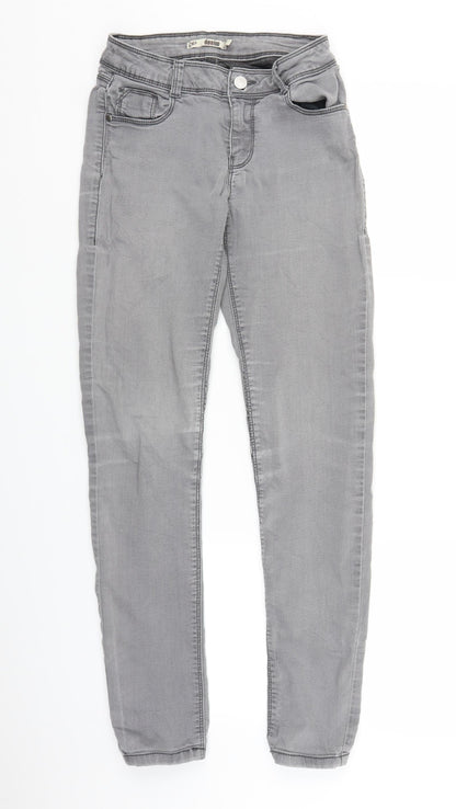 Additional front view of DP women’s grey denim jegging jeans, size UK 8, 28.5-inch leg