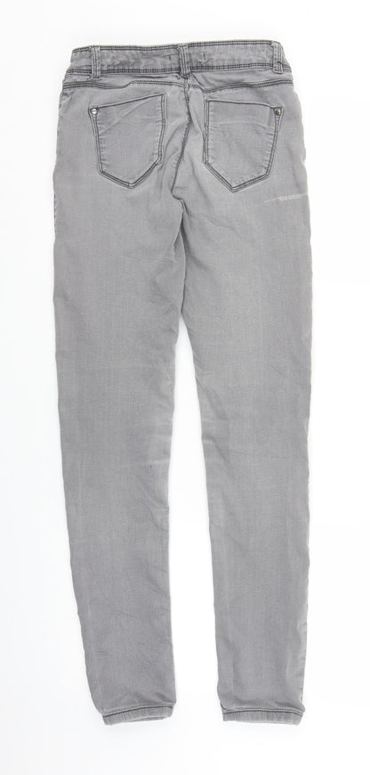 Back view of DP women’s grey denim jegging jeans, size UK 8, 28.5-inch leg