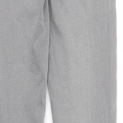 Brand and care label for DP women’s grey denim jegging jeans, size UK 8, 28.5-inch leg