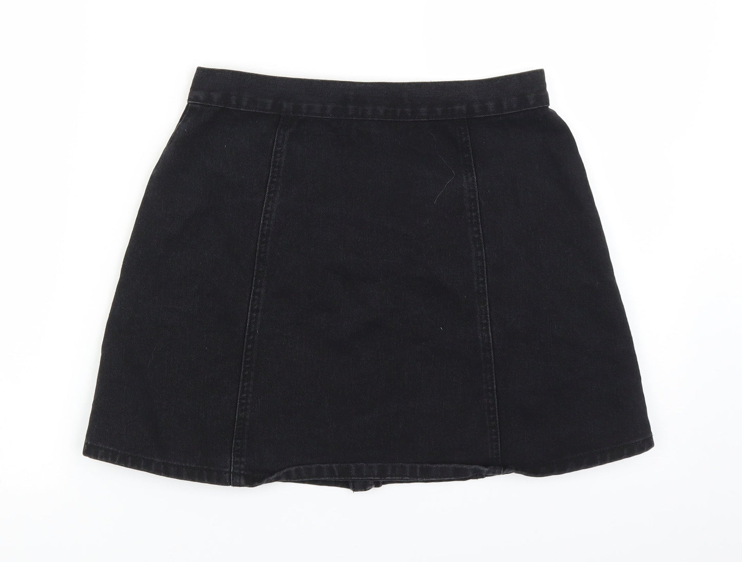 Cooperative Womens Black  Denim A-Line Skirt Size S