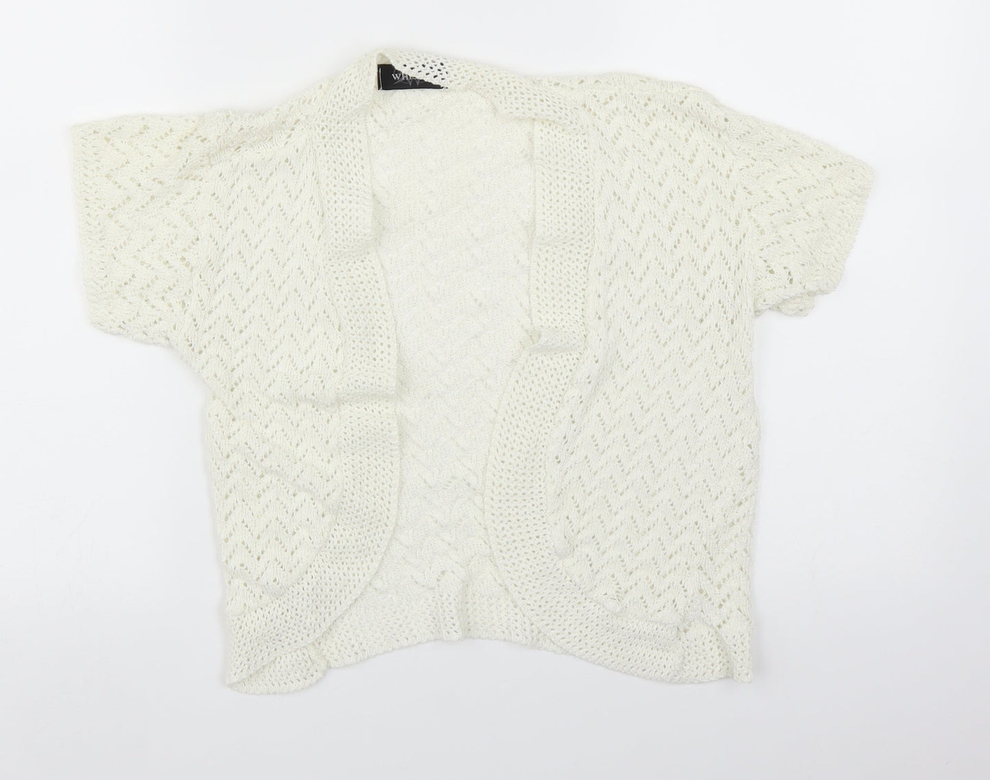 Whisper Womens White  Knit Shrug Jumper Size L