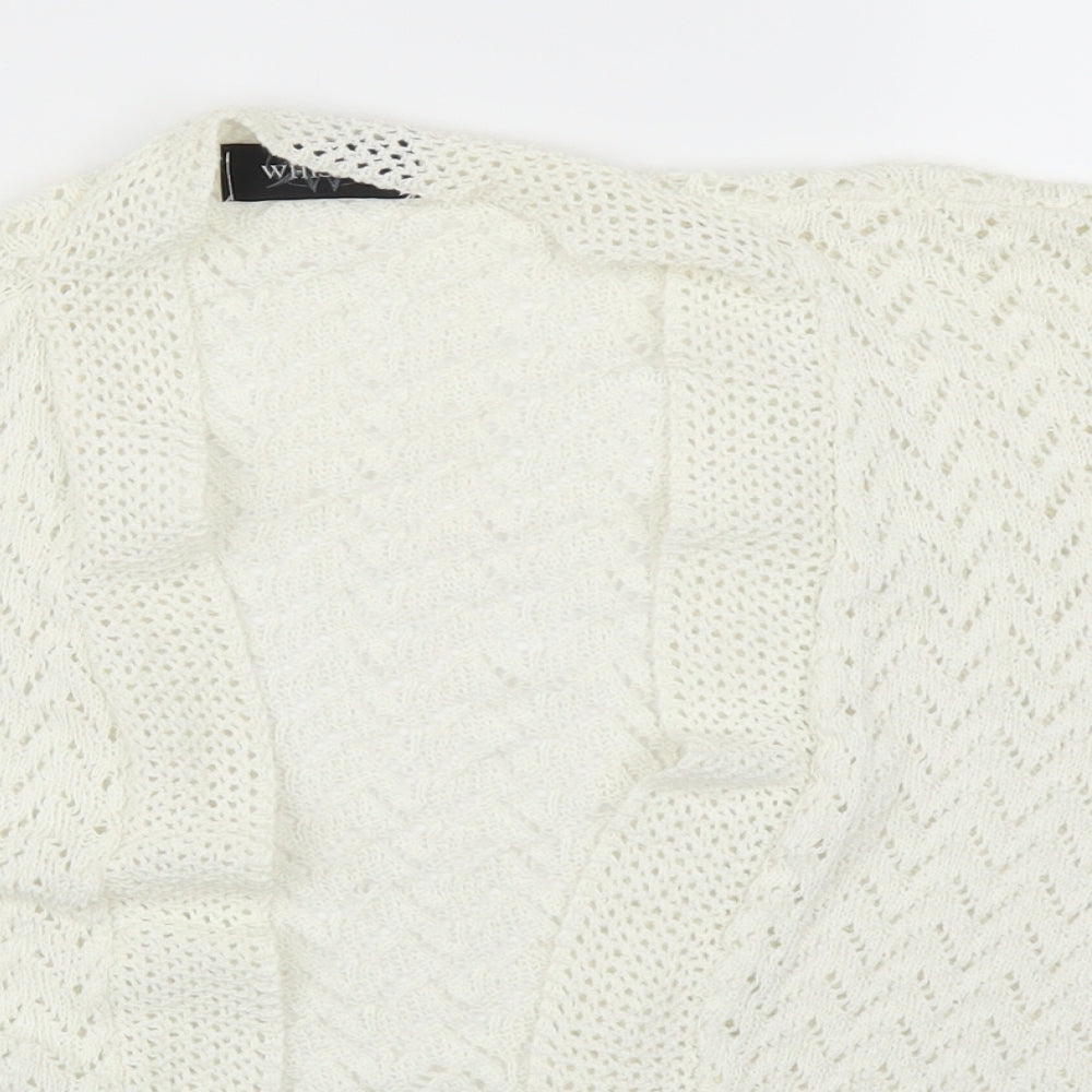 Whisper Womens White  Knit Shrug Jumper Size L