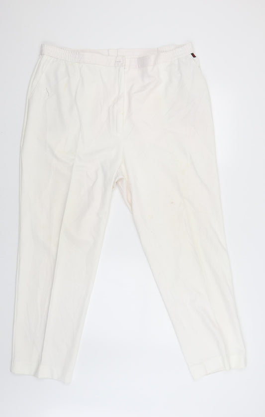 Karella Womens White   Capri Trousers Size 24 L28 in