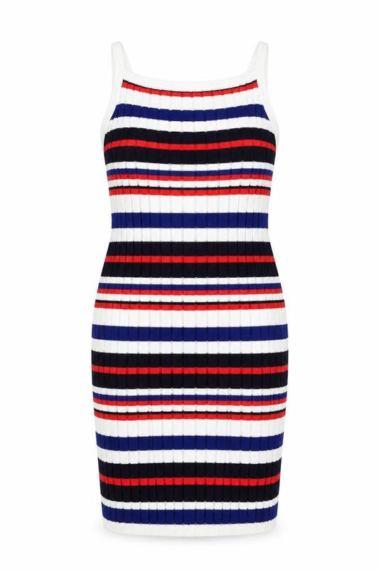 Divided Womens Multicoloured Striped  Tank Dress  Size L