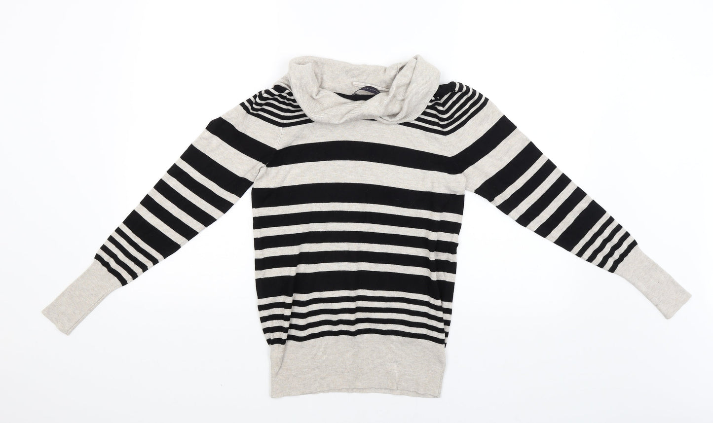 M&S Womens Beige Striped  Pullover Jumper Size 10
