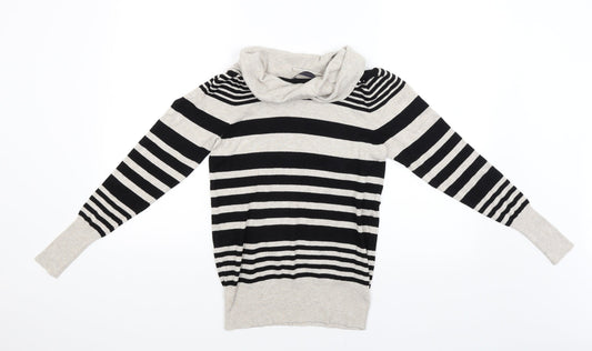 M&S Womens Beige Striped  Pullover Jumper Size 10