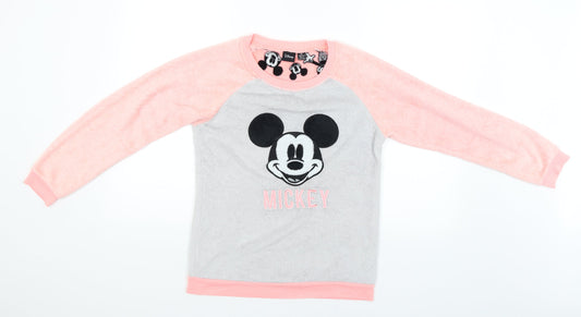Love To Lounge Womens Grey Solid  Babydoll Pyjama Top Size 6  - mickey mouse