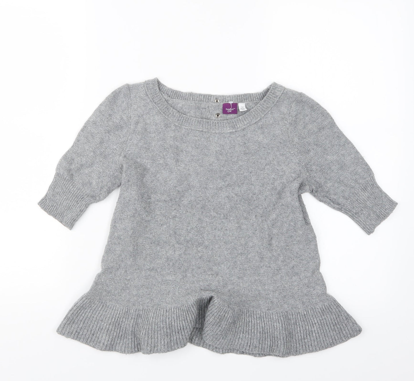 Hoxton Chic Womens Grey  Knit Pullover Jumper Size 10