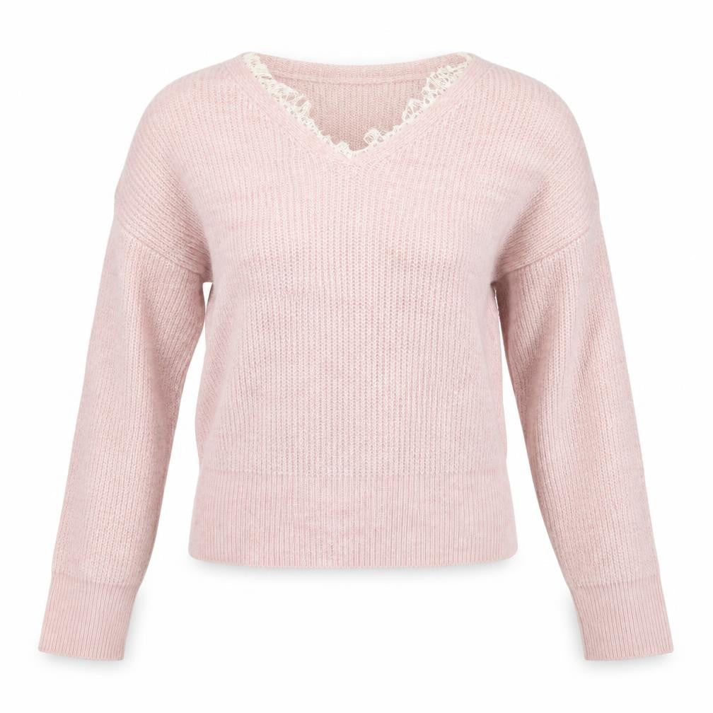 Fransa Womens Pink  Knit Pullover Jumper Size S