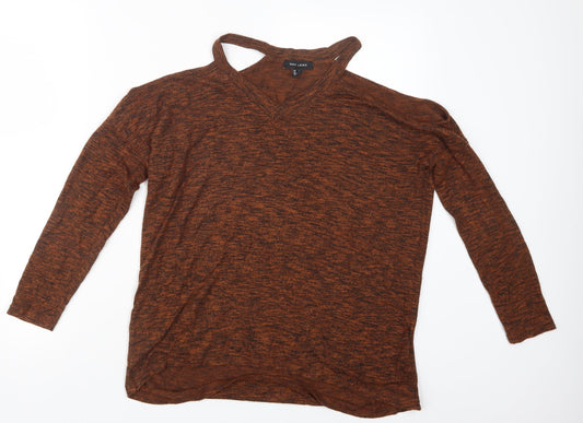 New Look Womens Brown   Basic T-Shirt Size S  - Open Shoulders