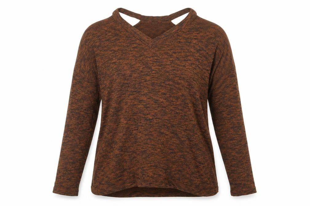 New Look Womens Brown   Basic T-Shirt Size S  - Open Shoulders