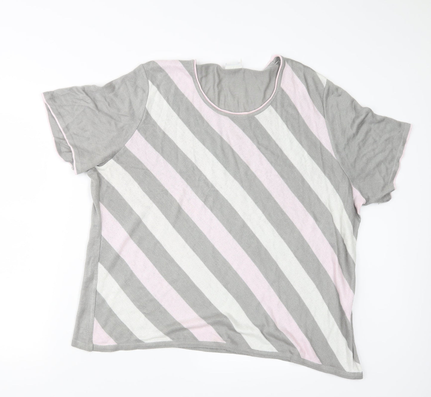 LUCIA Womens Grey   Basic T-Shirt Size 24