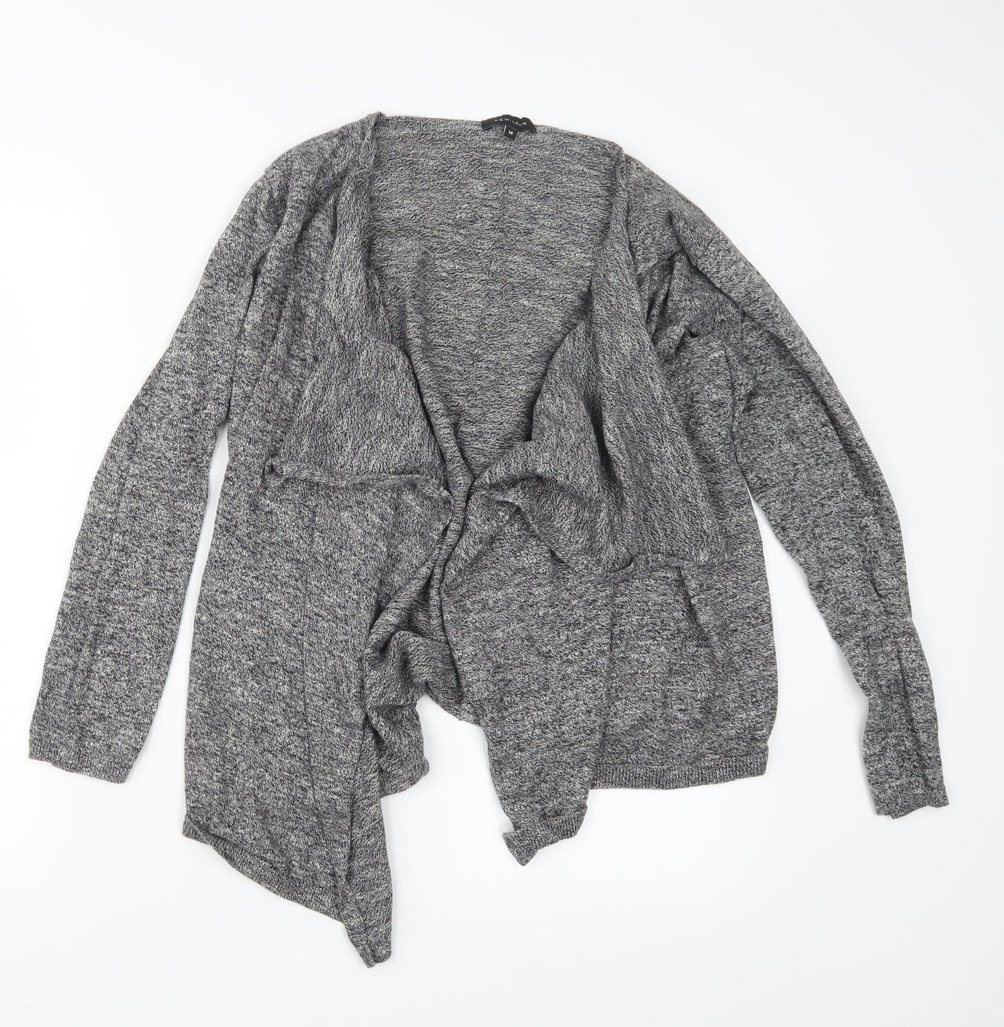 New Look Womens Grey  Knit Cardigan Jumper Size 14