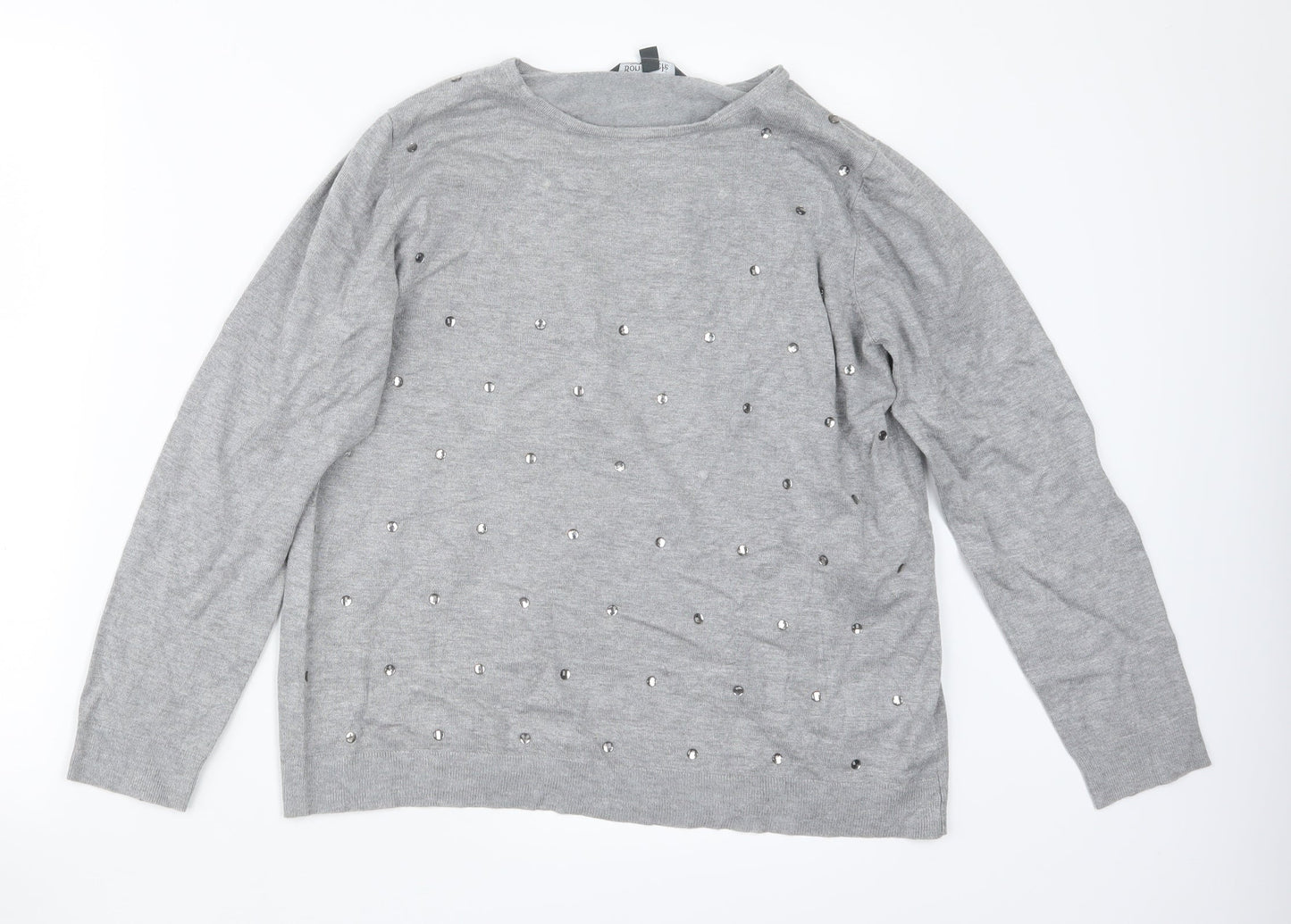 Bonmarché Womens Grey  Knit Pullover Jumper Size 16