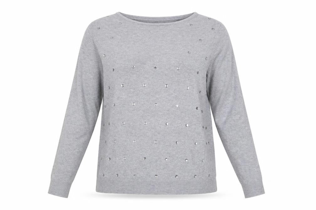Bonmarché Womens Grey Knit Pullover Jumper Size 16
