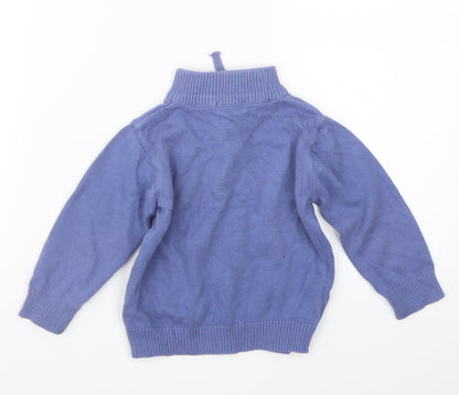 Preloved A&J Boys Blue  Knit Pullover Sweatshirt Size 3 Years - Back