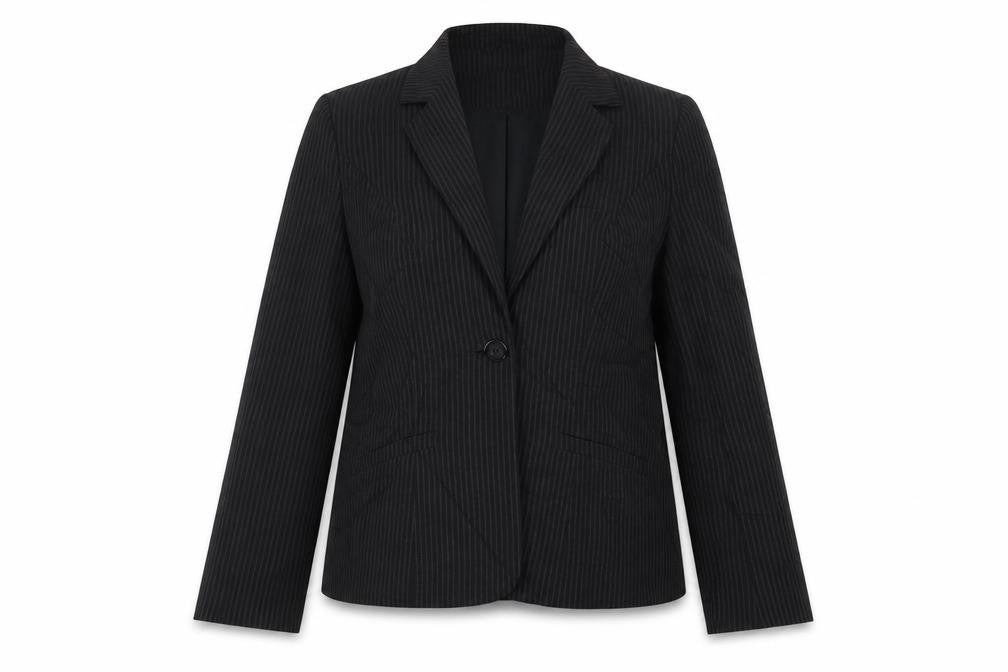 Papaya Womens Black Striped  Jacket Blazer Size 16
