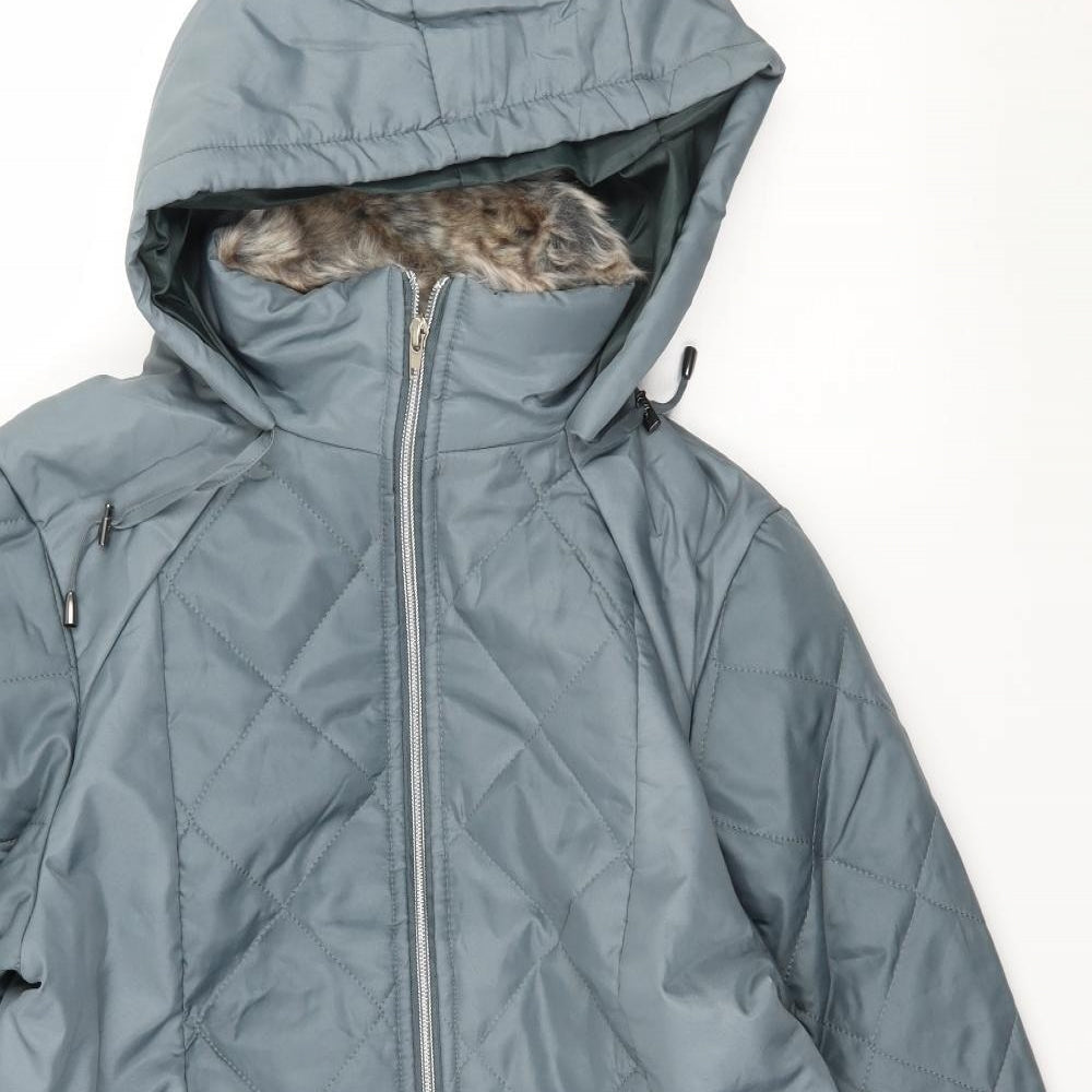 Anne De Lancay Womens Grey   Parka Coat Size S